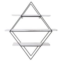 Wandregal JAM-A80 Industriedesign Echtholz 60x55x12cm shabby weiss