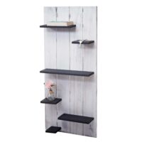 Wandregal JAM-C65 6 Ebenen 110x50x14cm Massivholz Vintage weiss