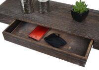 Wandregal JAM-H37 Schweberegal Schublade 8x80x25cm braun shabby