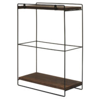 Wandregal JAM-K77 Küchenregal Industrial 50x35x17cm Holz Metall dunkelbraun