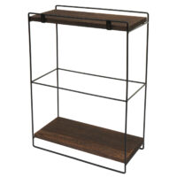 Wandregal JAM-K77 Küchenregal Industrial 50x35x17cm Holz Metall dunkelbraun