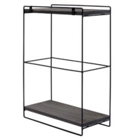 Wandregal JAM-K77 Küchenregal Industrial 50x35x17cm Holz Metall dunkelgrau