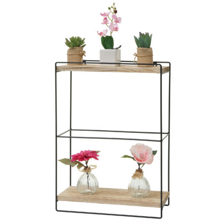 Wandregal JAM-K77 Küchenregal Industrial 50x35x17cm Holz Metall natur