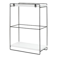 Wandregal JAM-K77 Küchenregal Industrial 50x35x17cm Holz Metall weiss