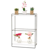 Wandregal JAM-K77 Küchenregal Industrial 50x35x17cm Holz Metall weiss