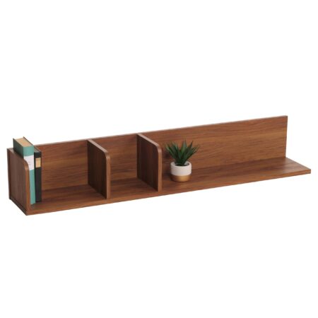 Wandregal JAM-M48 Schweberegal 3 Fächer 20x120x21cm Mango-Holz Walnuss