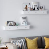 Wandregal schwebend mit Schubladen Hochglanz Weiss