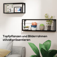 Wandregale 2er-Set belastbar bis 15kg aus Stahl schwarz