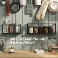 Wandregale 2er-Set belastbar bis 15kg aus Stahl schwarz