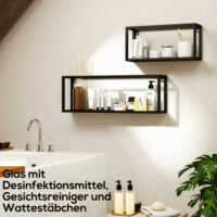 Wandregale 2er-Set belastbar bis 15kg aus Stahl schwarz