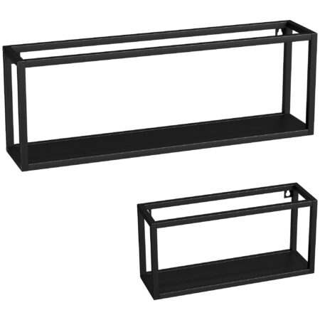 Wandregale 2er-Set belastbar bis 15kg aus Stahl schwarz