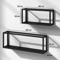 Wandregale 2er-Set belastbar bis 15kg aus Stahl schwarz