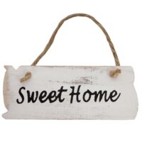 Wandschild Dekoschild Holzschild Shabby-Look 10x25x1cm weiss Sweet Home