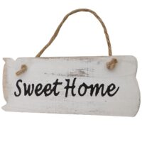 Wandschild Dekoschild Holzschild Shabby-Look 10x25x1cm weiss Sweet Home