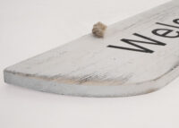 Wandschild Dekoschild Holzschild Shabby-Look 10x43x1cm weiss Welcome