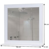 Wandspiegel Badspiegel mit Ablage Landhaus 58x59x12cm weiss