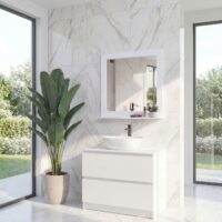Wandspiegel Badspiegel mit Ablage Landhaus 58x59x12cm weiss