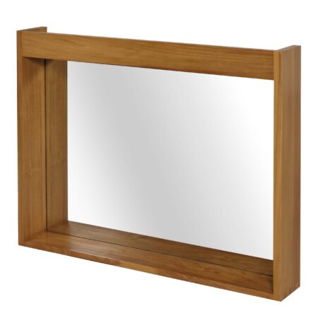 Wandspiegel Badspiegel Holzrahmen 77x100cm Teak