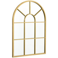 Wandspiegel Fensterdesign mit Metallrahmen 70x50cm gold
