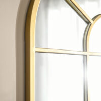 Wandspiegel Fensterdesign mit Metallrahmen 70x50cm gold