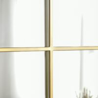 Wandspiegel Fensterdesign mit Metallrahmen 70x50cm gold