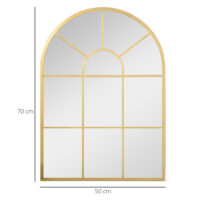 Wandspiegel Fensterdesign mit Metallrahmen 70x50cm gold