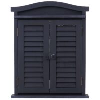 Wandspiegel Spiegelfenster mit Fensterläden 53x42x5cm dunkelgrau