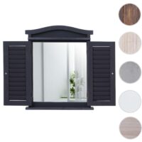Wandspiegel Spiegelfenster mit Fensterläden 53x42x5cm dunkelgrau