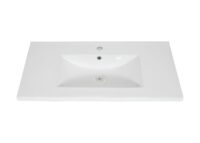 Waschbecken Handwaschbecken Keramik eckig 92cm weiss