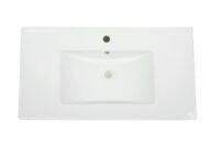 Waschbecken Handwaschbecken Keramik eckig 92cm weiss