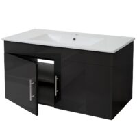 Waschbecken Handwaschbecken Keramik eckig 92cm weiss