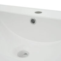 Waschbecken Keramik eckig 81cm weiss