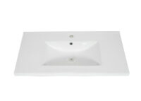 Waschbecken Keramik eckig 81cm weiss