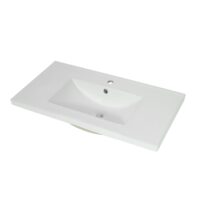 Waschbecken Keramik eckig 81cm weiss