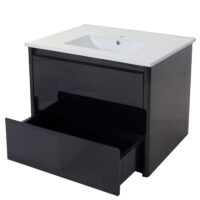 Waschbecken Keramik eckig 81cm weiss
