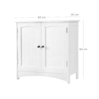 Waschbeckenunterschrank im Landhausstil mit 60x30x60 cm in Weiß.