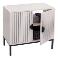 Waschbeckenunterschrank Badschrank 2 Türen 62x63x35cm Holzoptik beige