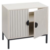 Waschbeckenunterschrank Badschrank 2 Türen 62x63x35cm Holzoptik beige