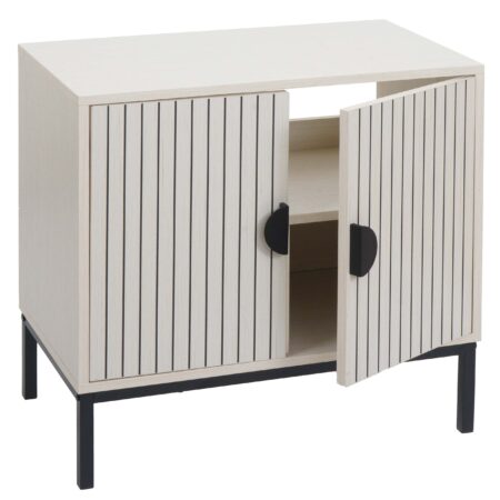 Waschbeckenunterschrank Badschrank 2 Türen 62x63x35cm Holzoptik beige