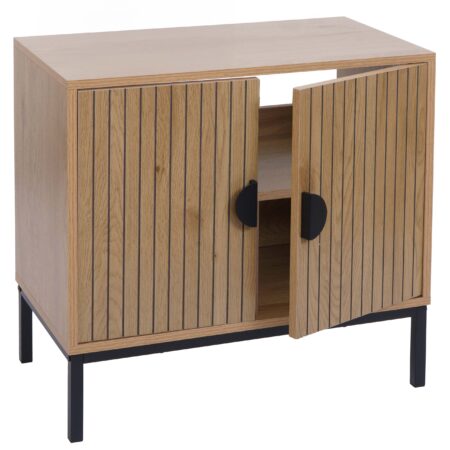 Waschbeckenunterschrank Badschrank 2 Türen 62x63x35cm Holzoptik natur