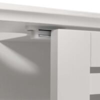 Waschbeckenunterschrank Badschrank mit Staufach Bambus 60x60x30cm weiss