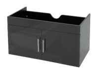 Waschbeckenunterschrank Hochglanz 90cm schwarz