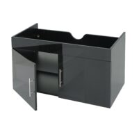 Waschbeckenunterschrank Hochglanz 90cm schwarz