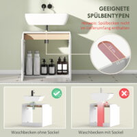 Waschbeckenunterschrank mit Soft-Close für Badezimmer weiss