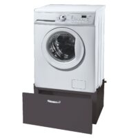 Waschmaschinenunterschrank Podest mit Schublade 33x61x52cm schwarz
