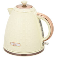 Wasserkocher Schnellkocher mit Sichtfenster und Filter 2200W beige