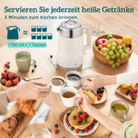 Wasserkocher und Toaster Set mit Schnellkochfunktion und Filter creme
