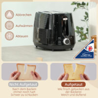 Wasserkocher und Toaster Set 1,7 L Edelstahl schwarz