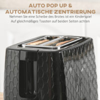 Wasserkocher und Toaster Set mit LED 1,7L schwarz