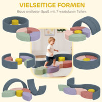 Weichbausteine bunt für Kleinkinder 7-teilig aus Schaumstoff